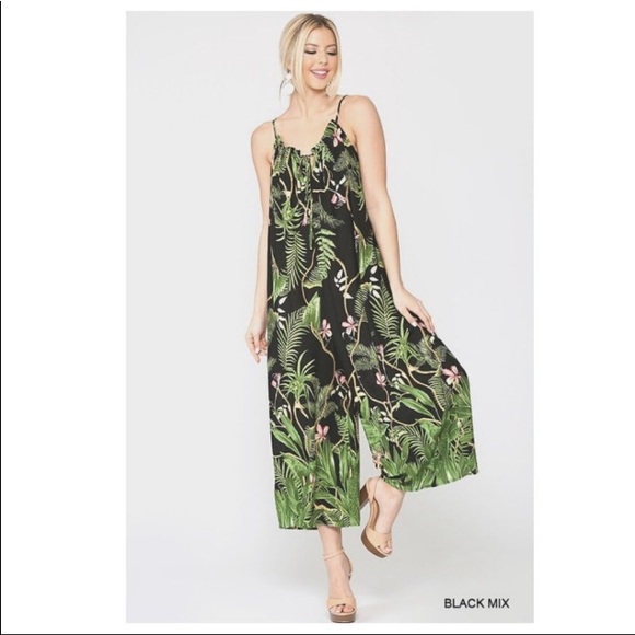 Caroline Couture Tropical Summer Jumpsuit Wideleg - Picture 6 of 6